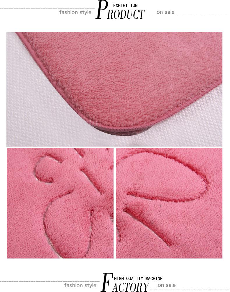 ピンクのサンゴフリースの高品質ポータブル浴室フットマット仕入れ・メーカー・工場