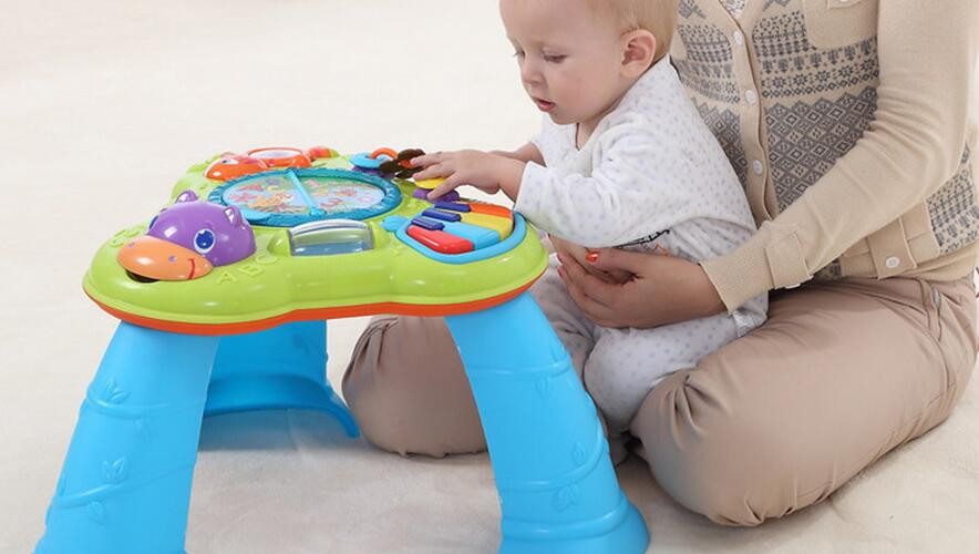 Jollybabyミュージカル学習テーブル、ブルー色笑いと学ぶ赤ちゃんテーブル仕入れ・メーカー・工場