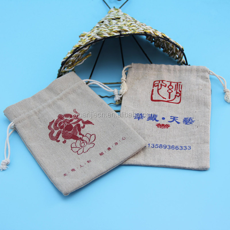 High quality ecofriendly cheap drawstring jute bag for Buddha