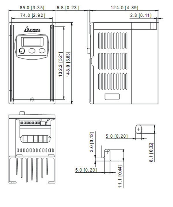 VFD007S21A Dimensions