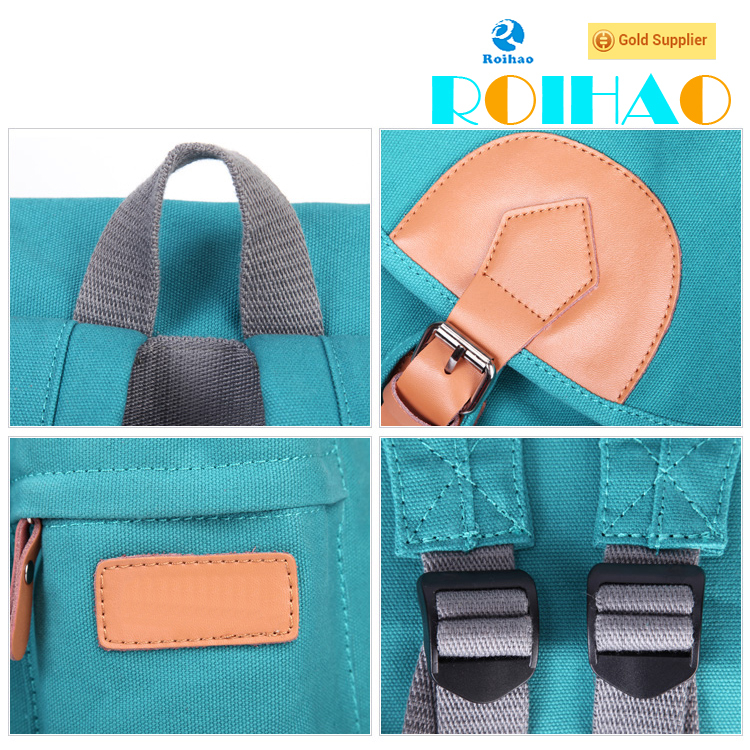 Roihao 2015 china hot product custom canvas drawstring backpack bag