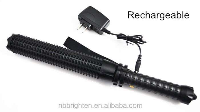 スーパー明るい 3 ワット led cree警察セキュリティ懐中電灯武器、 充電式多機能自己防衛バトン警察懐中電灯仕入れ・メーカー・工場