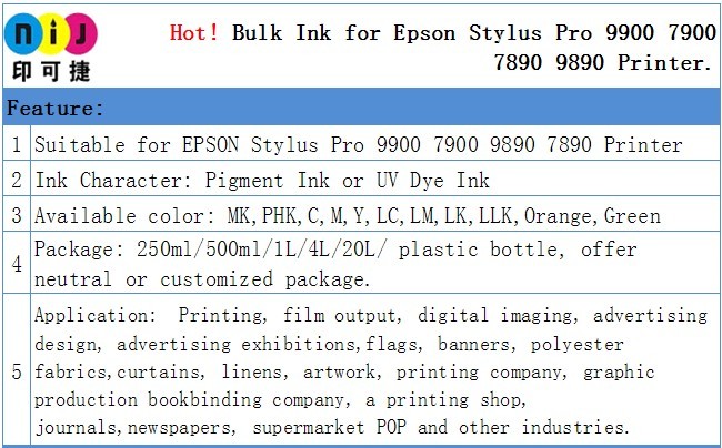 epsonstyluspro用バルクインク9900790078909890100％プリンタ互換性のある20リットルプラスチックペール問屋・仕入れ・卸・卸売り
