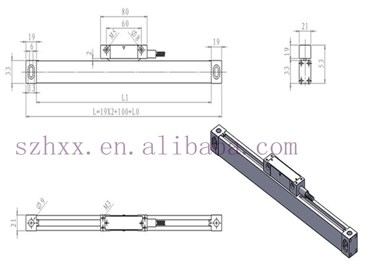 高精度リニアスケールhxx/定規/エンコーダ50mm-3000mmまでの範囲を測定仕入れ・メーカー・工場