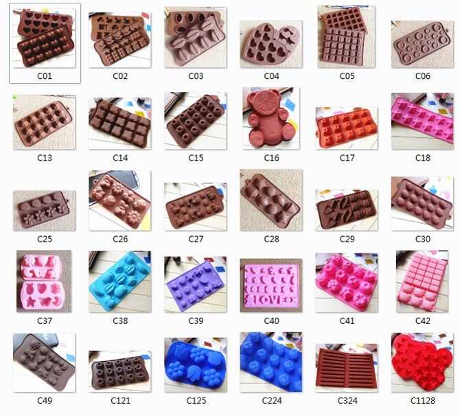MFG Various shape silicone chocolate molds cutter fondant cake cookie chocolate modelling tools