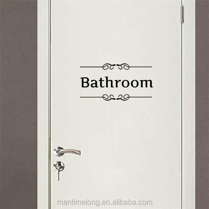 Vintage Wall Sticker Bathroom Decor Toilet Door Vinyl Decal
