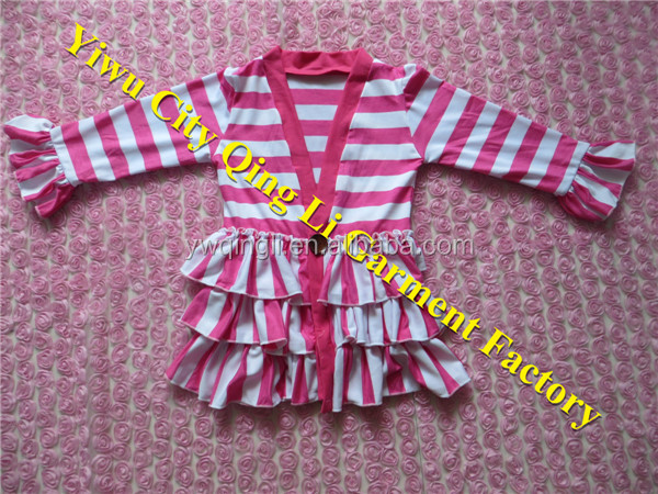 ブティックの子供マスタードパイ赤ちゃんの女の子の秋の服卸売ワイン赤長袖ボタン付きフリルニット綿のカーディガン問屋・仕入れ・卸・卸売り