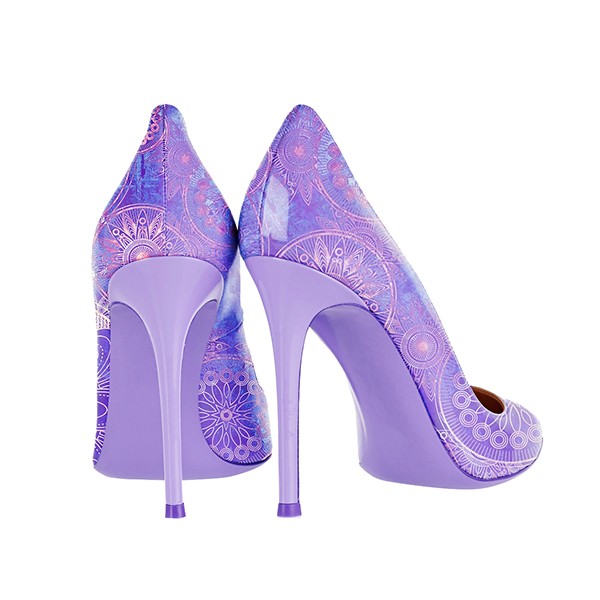 カスタマイズされたイタリアスタイル紫色の女の子パンプス女性の靴でかかとより大きなサイズ12センチパンプス仕入れ・メーカー・工場