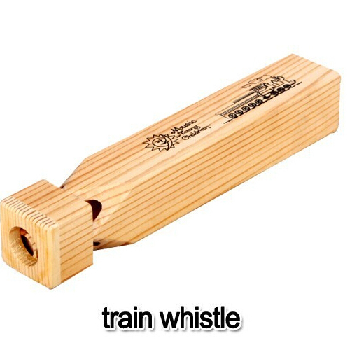 Hot Sell Custom Kids wooden train whistle / wood whistle for kids wooden train whistle