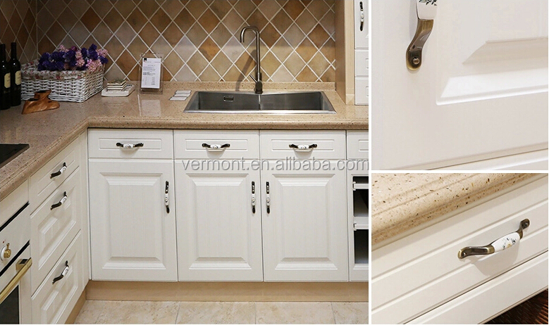 Houten deur moderne witte keuken kast pvc laminaat keuken kasten ...