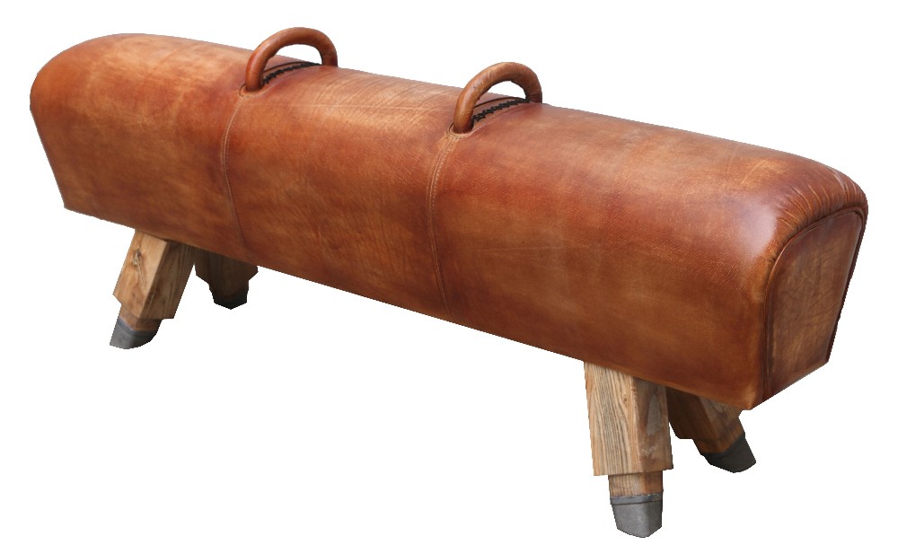 Defaico Brown Antique Leather Pommel Horse Vintage Gym Bench Stool Entrance Hall Leisure Outdoor Alibaba