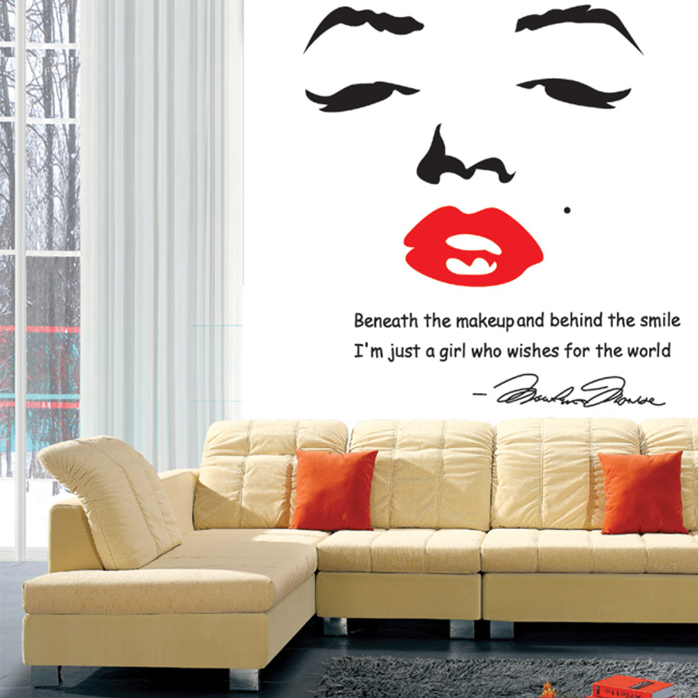 Wholesale Adesivo De Parede Portrait Of Marilyn Monroe Diy Wall Sticke Wallpaper Stickers Art Decor Mural Room Decal Home Decoration Adhesive Wall Art