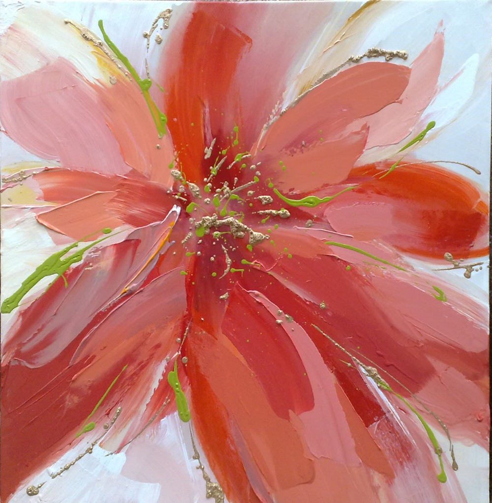 Grote bloem schilderijen, moderne canvas kunst bloem schilderij ...