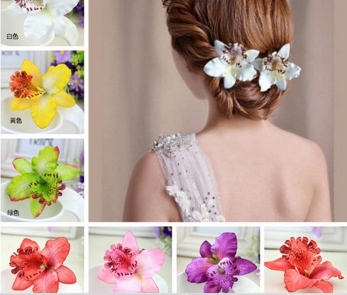 韓国の結婚式の髪アクセサリー、 フラワーデザインヘアピン、 蛾蘭の髪の宝石仕入れ・メーカー・工場
