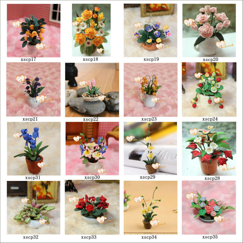 ミニチュアドールハウスの庭の花や植物でいっぱいのかご問屋・仕入れ・卸・卸売り