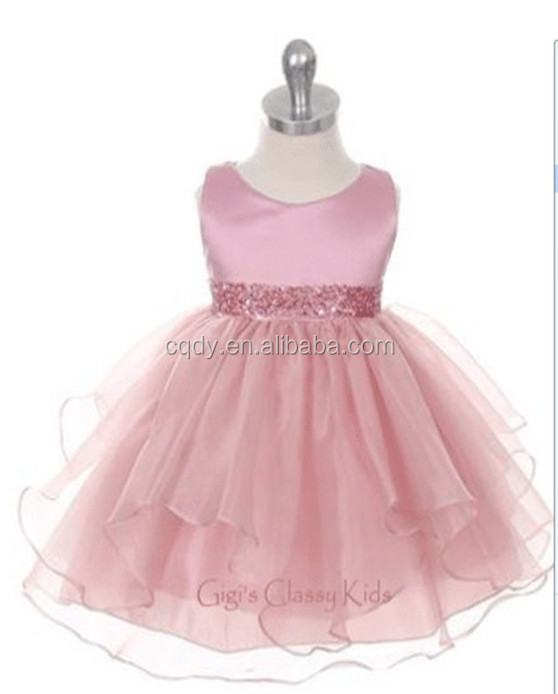 2014 Wholesale Birthday Dress For Baby 1 Year Old Girl With Puff Sleeve