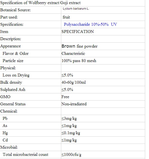 Hot Sale Lycium Barbarum Polysaccharide Goji Berry Extract