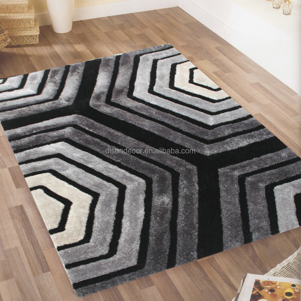 Chinese goedkope polyester shaggy tapijten modern design tapijt ...