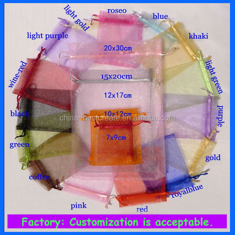 Drawstring Organza bag for eggs and Candy, gift jewelry packaging bag