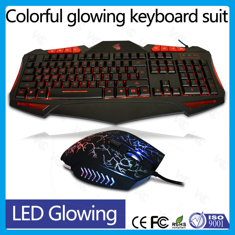 Trade Assurance wired optical gamer led light backlit keyboard and mouse