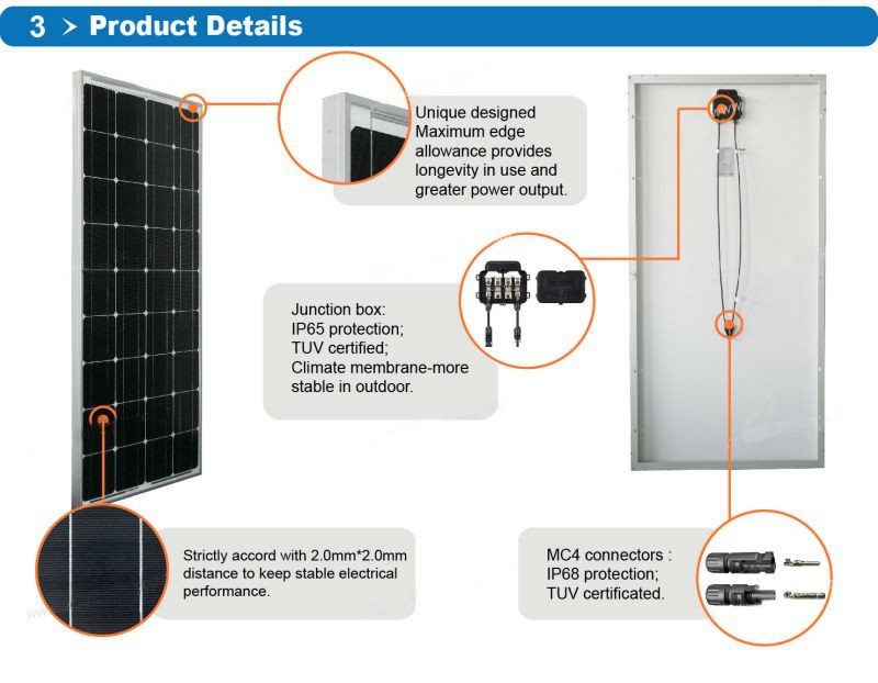 千ワットのソーラーパネル単結晶太陽電池パネル200w1kw5個太陽電池グレード25年間メンテナンスフリー仕入れ・メーカー・工場