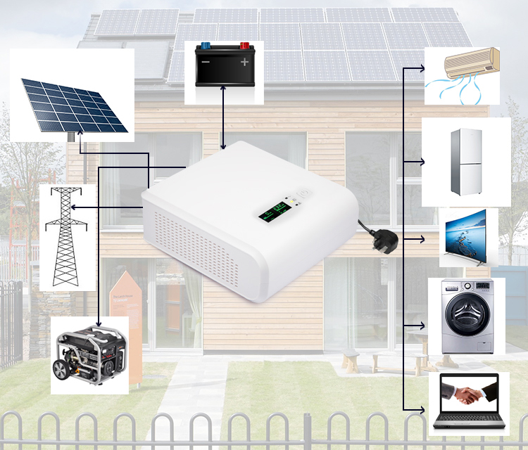 Hybrid Inverter with Solar charger 1k 2k 12v 24v