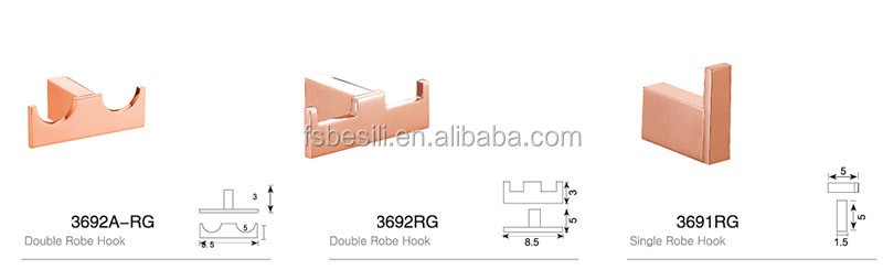 シンプルなローズゴールド3692rgフックの浴室の付属品仕入れ・メーカー・工場