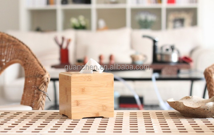正方形の形をした竹リビングルームのためのティッシュボックス仕入れ・メーカー・工場