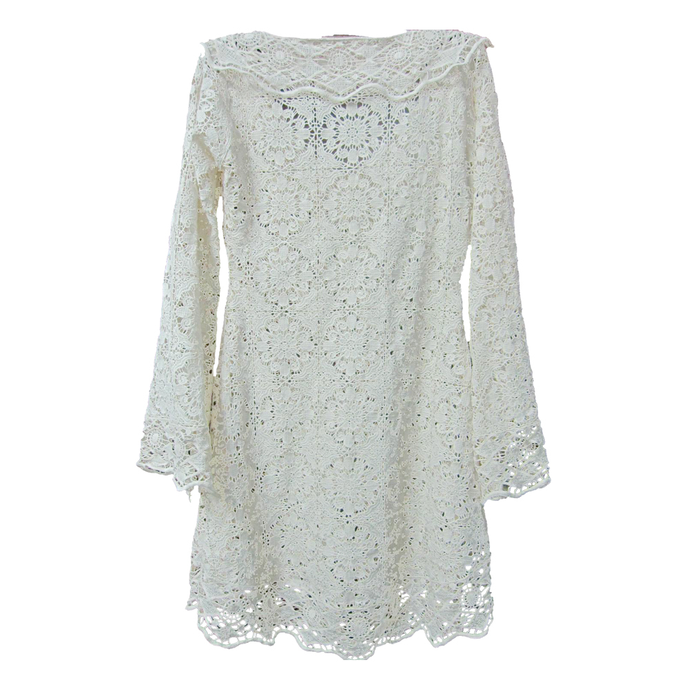 White Crochet Lace Pattern Long Sleeve Blouse Buy Long Sleeve Blouse