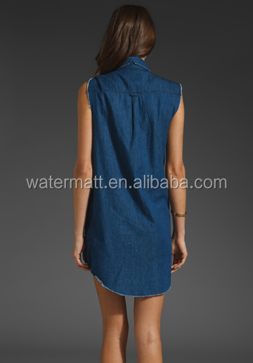 新しいデザイナーの2014年青セクシーな女性のデニムのドレス仕入れ・メーカー・工場