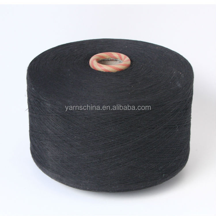黒カラータオルバスタオル糸リサイクルされた綿の糸から糸中国輸出問屋・仕入れ・卸・卸売り
