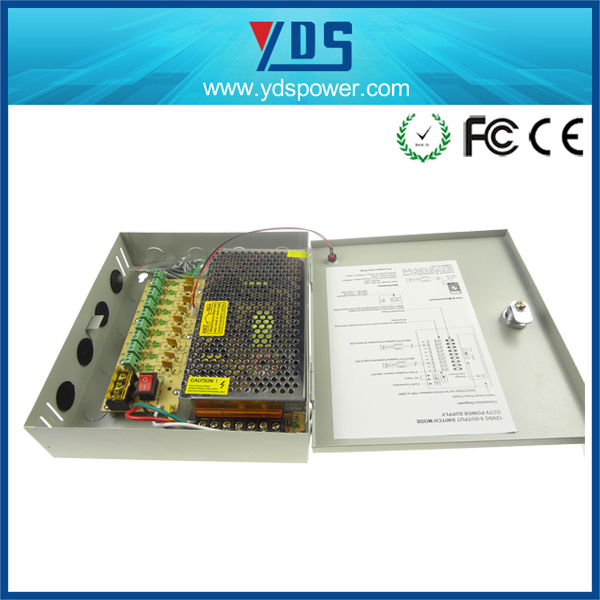 cefccrohs指令承認された180ワット12v15a9チャネルdc出力のsmpsパワーの供給がなさ中国で仕入れ・メーカー・工場