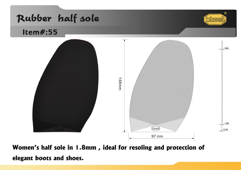 55レディースラバーハーフソール、 によって作られた高品質のゴム。 靴修理材料、 ビブラムゴムに近い問屋・仕入れ・卸・卸売り