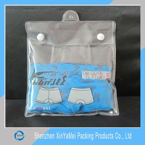 OEM transparent PVC bag/ PVC t-shirt bag/PVC hook bag