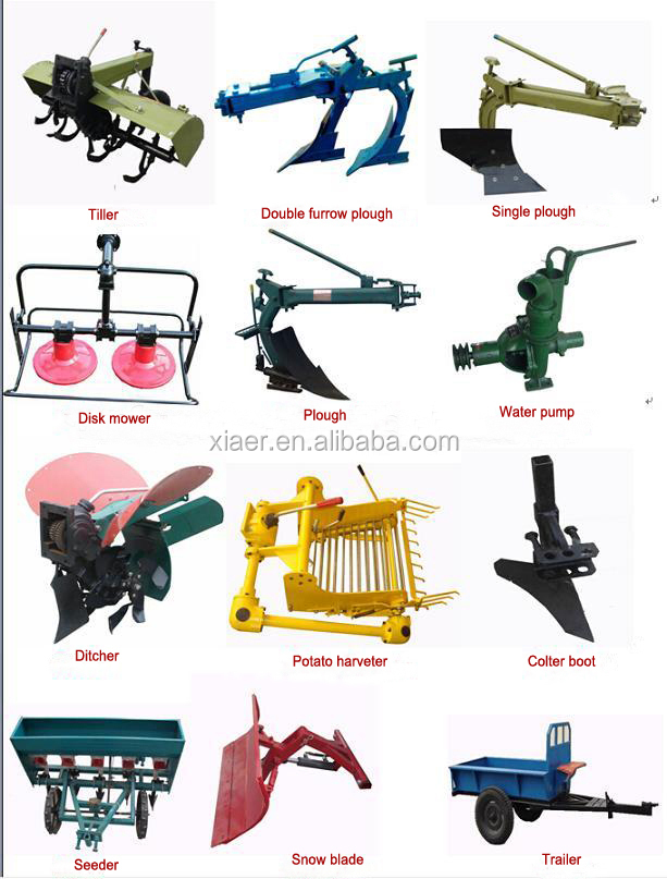 Made in China factory with rotary tiller,plough mower, trailer 12hp mini tractor仕入れ・メーカー・工場
