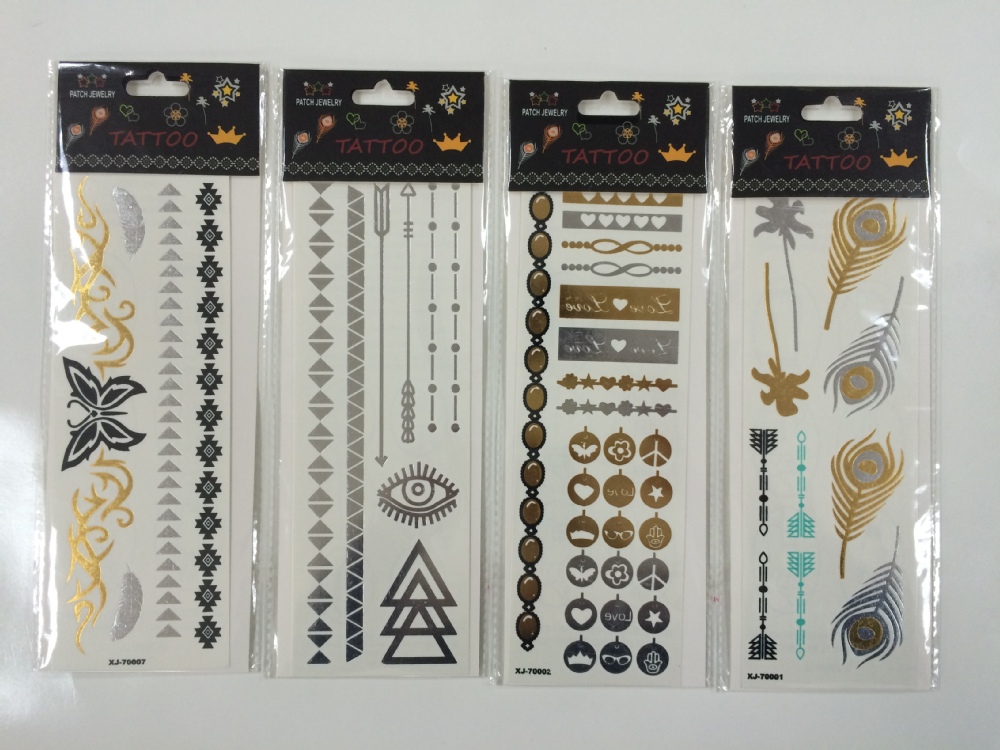 熱い- 販売ftemporaryメタリックタトゥー、 金と銀のタトゥーステッカー問屋・仕入れ・卸・卸売り