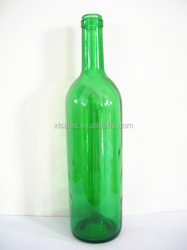 750ml GREEN GLASS RED WINE BOTTLE