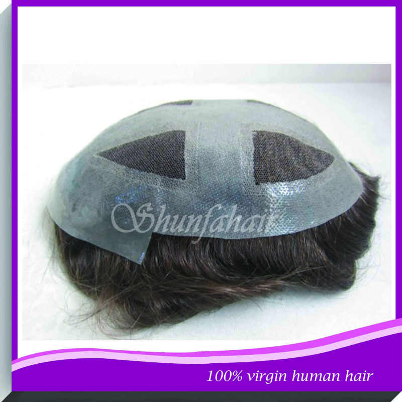 100％インドの人間の毛髪のかつらの髪、 男性の毛のかつら、 のremy人間の髪の毛かつら問屋・仕入れ・卸・卸売り