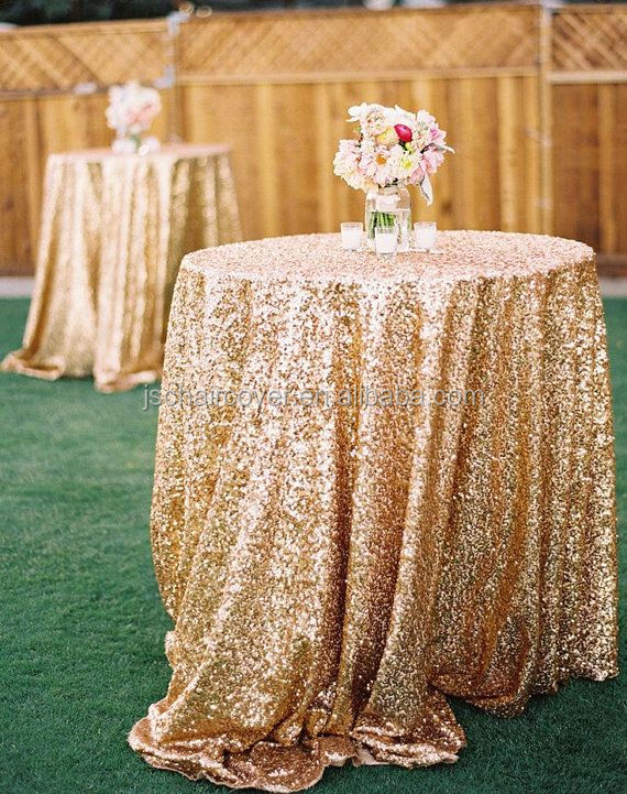 の刺繍の金96インチの正方形のスパンコールのテーブルクロス結婚式卸売問屋・仕入れ・卸・卸売り