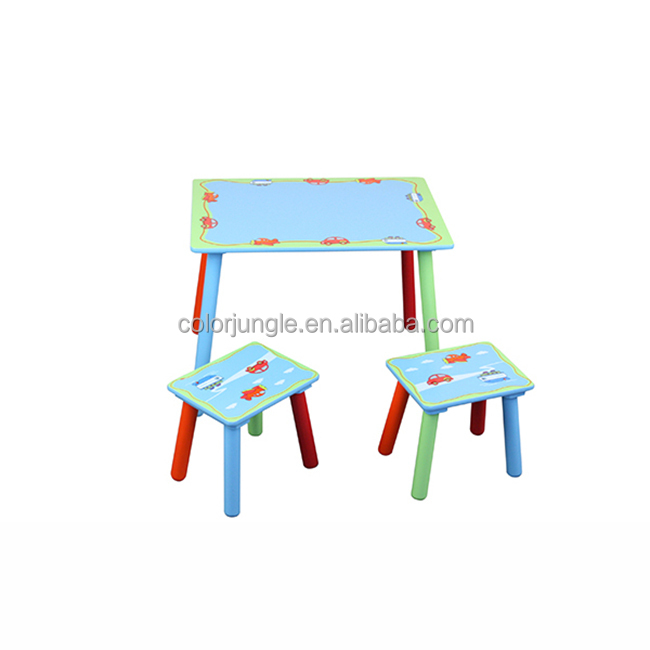 1研究テーブルと2椅子デザイン、安い研究テーブル用子供仕入れ・メーカー・工場