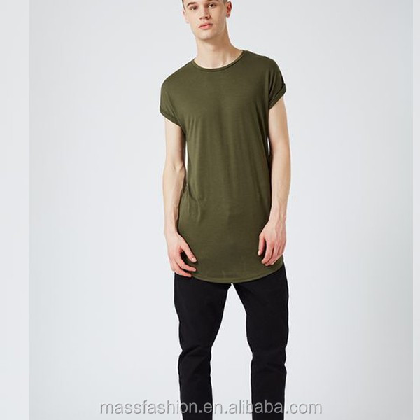 Custom Long Tail Drop Shoulder Longline T Shirt Men Cheap Chinese