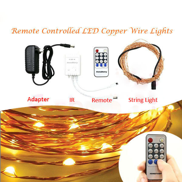 10 Meters 33ft 100L DC12V Warm White Mini LED Copper Wire Garland String Light