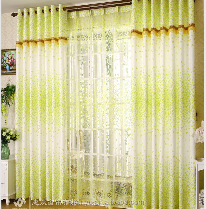 安い花の印刷されたベッドルームカーテンカスタム2015新鮮なシンプルなデザインの窓カーテン仕入れ・メーカー・工場