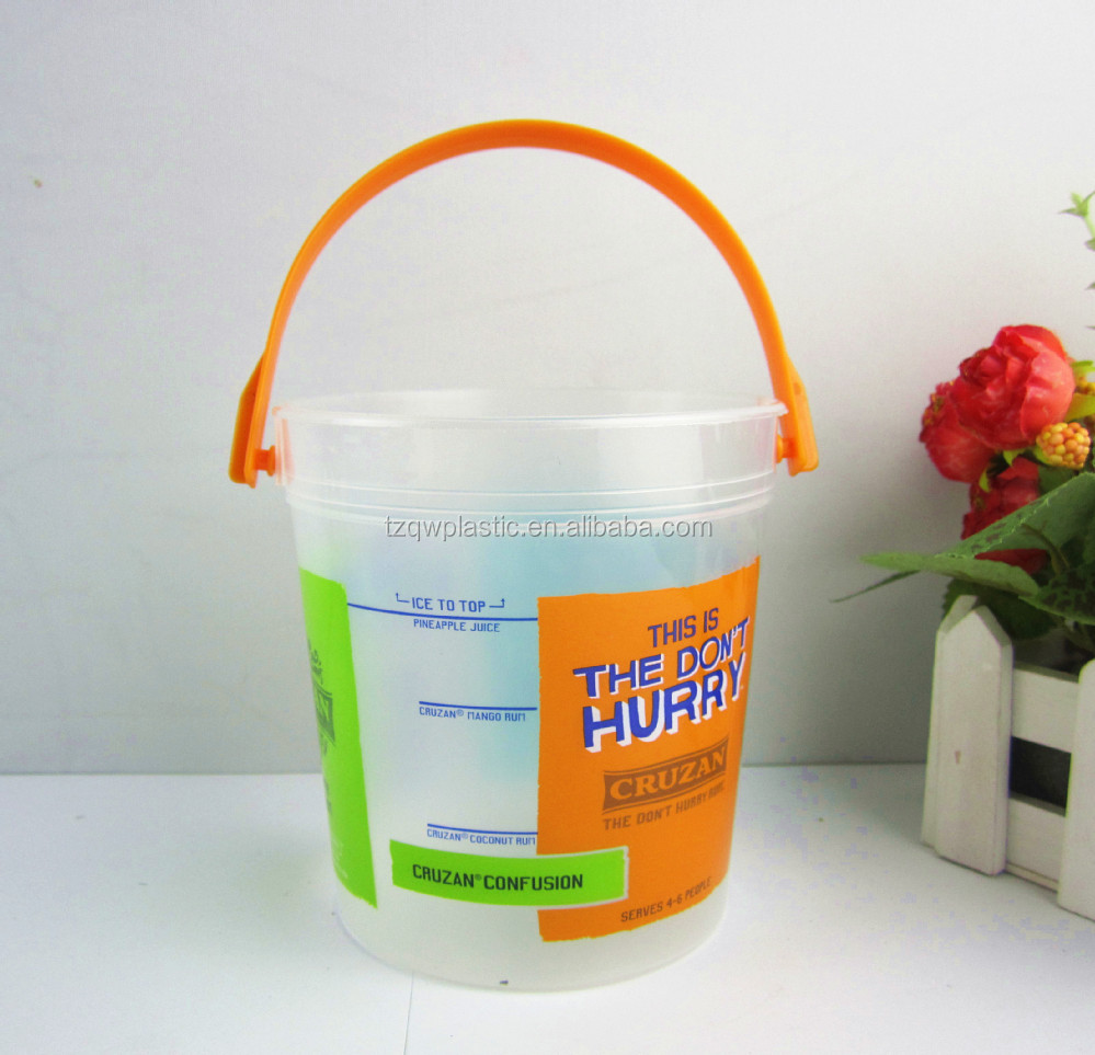 Cruzan rum plastic bucket punches with handle, View rum bucket, Kwell