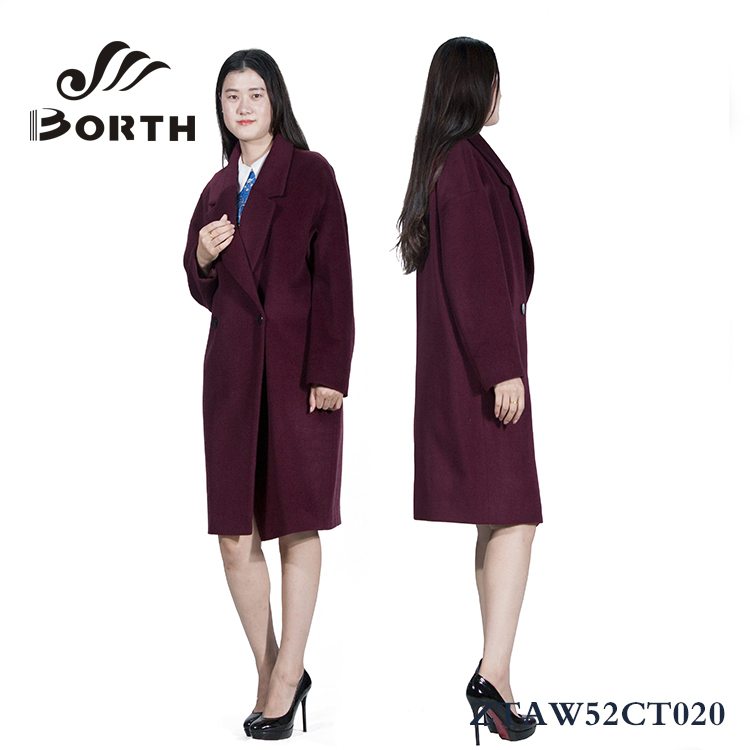 Borthの( r) 暗赤色ウールカシミヤファッション女性のための冬のオーバーコート仕入れ・メーカー・工場