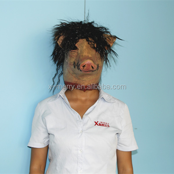 X- 陽気糸鋸ＰＩＧＭＡＳＫ-- ゴム製の動物の怖いマスク--- のためのラテックスハロウィーンマスクカーニバルパーティー仕入れ・メーカー・工場