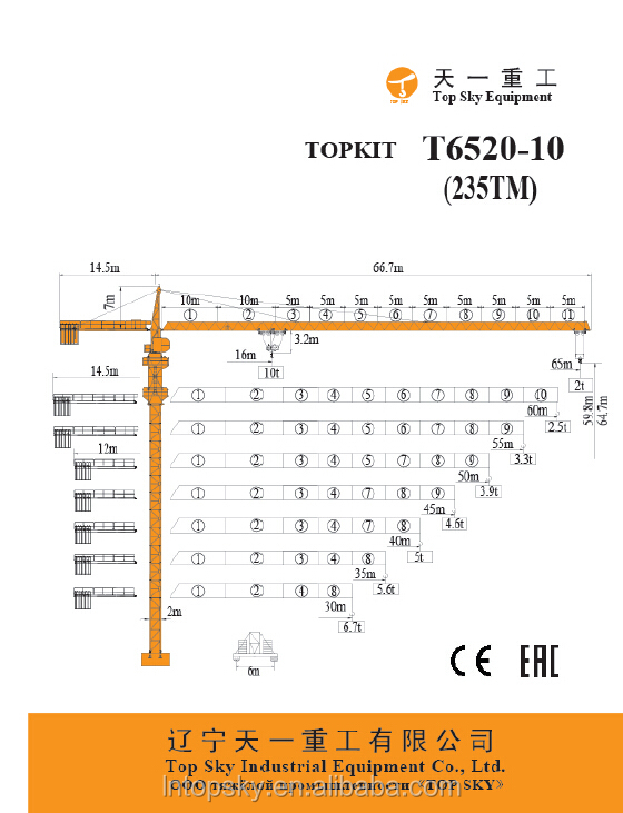 T6520-10tp0taintopkitタワークレーン仕入れ・メーカー・工場
