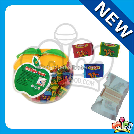 Vitamin C tattoo bubble gum in apple jar