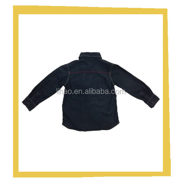 黒クールシックな男の子のデニム刺繍付きシャツ仕入れ・メーカー・工場
