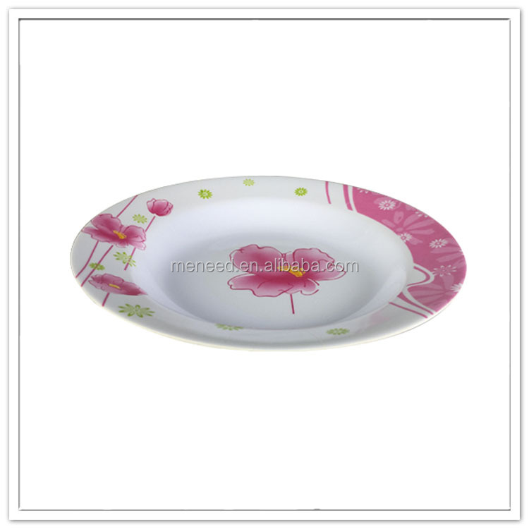 personalized plate,rooted house design ware food safety personalized flower plate plastic